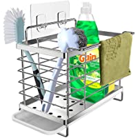 Orimade Organizador Sink Caddy Soporte para Utensilios de Cocina Adhesivo ＆Encimera para el Fregadero Acero Inoxidable
